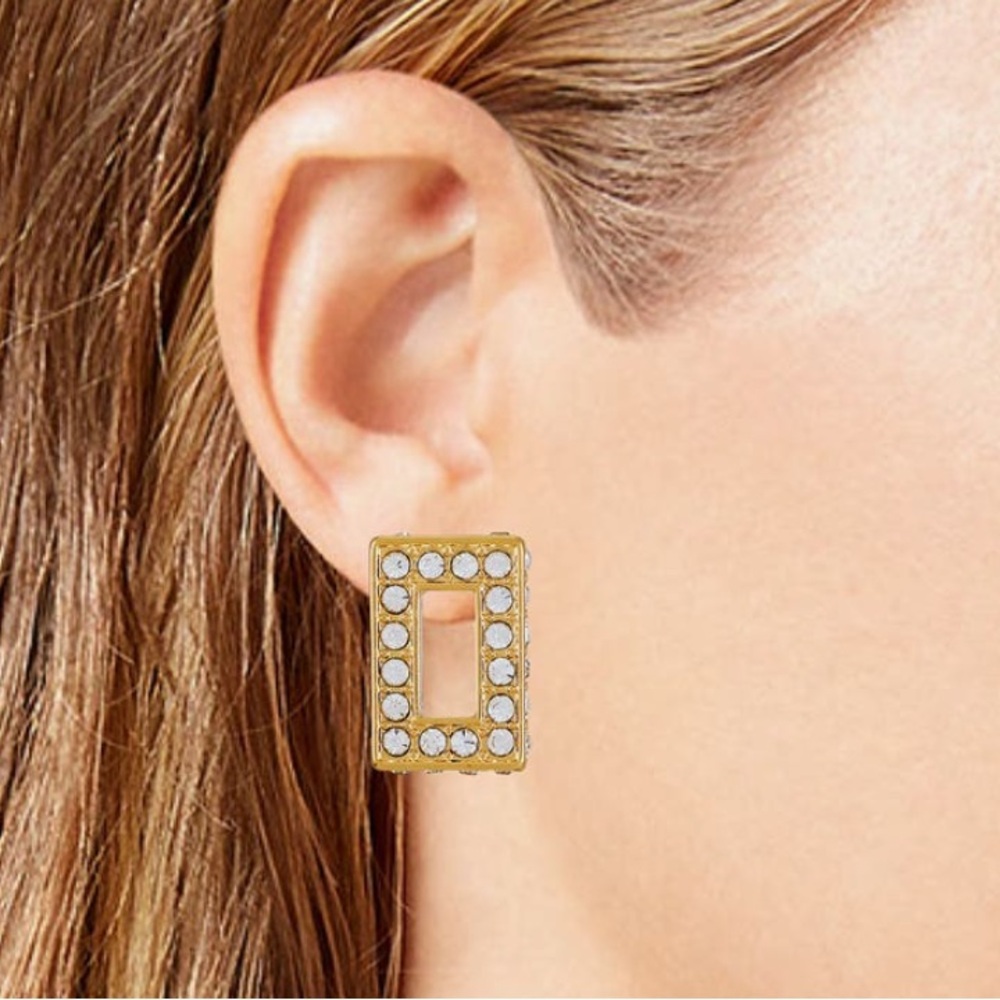 Vince Camuto Glitz to Be pave square stud earrings - Picture 2 of 5